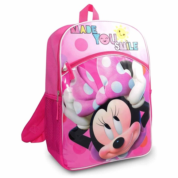 Disney Other - Disney Pink Minnie Mouse Smile full-size Backpack